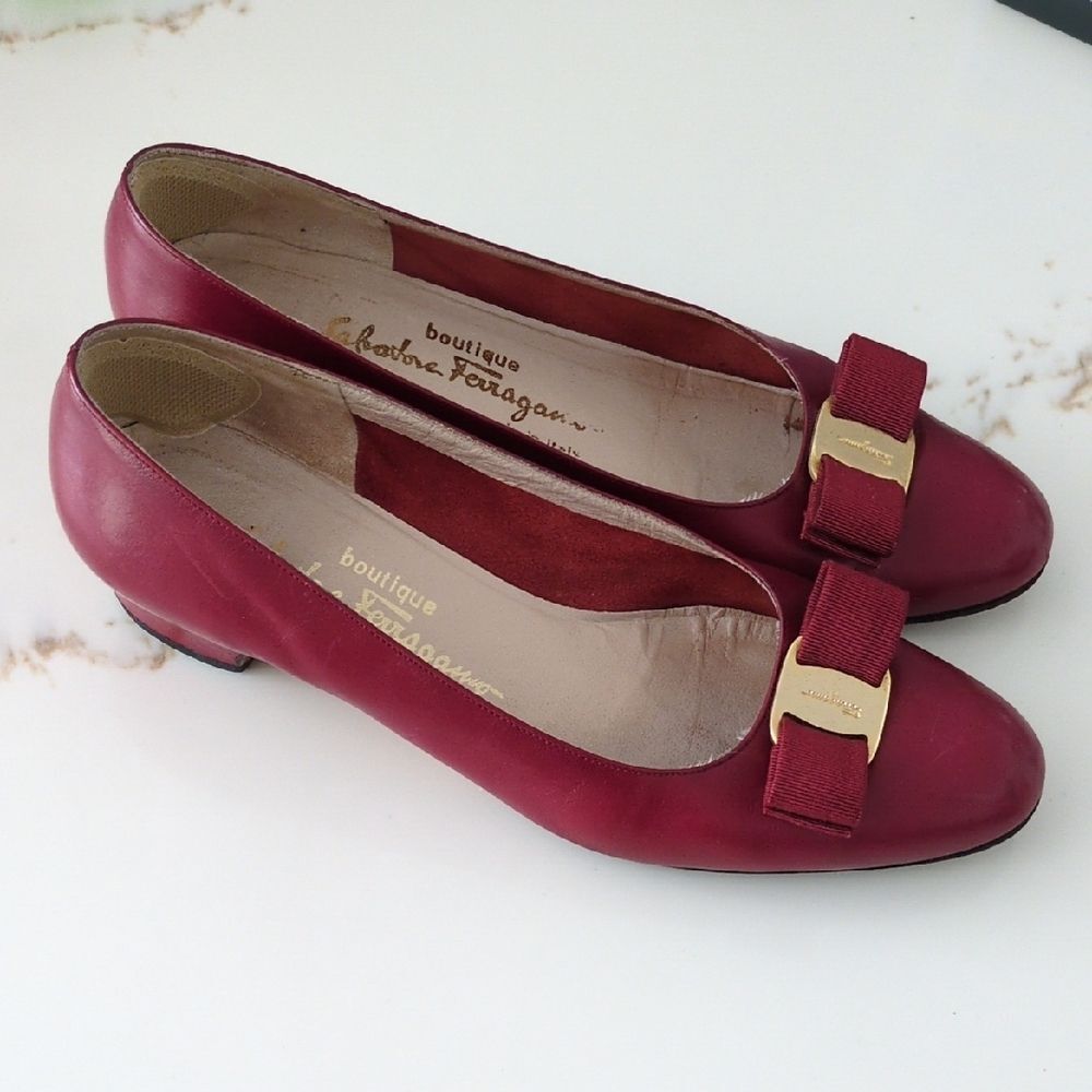 Salvatore Ferragamo Women's Red Leather Shoes